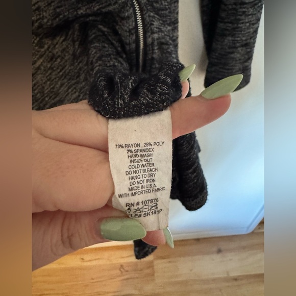 Sun Kim Taylor Tunic Jacket Full Zip Swing Heather Gray Size Large Pockets - Picture 7 of 7